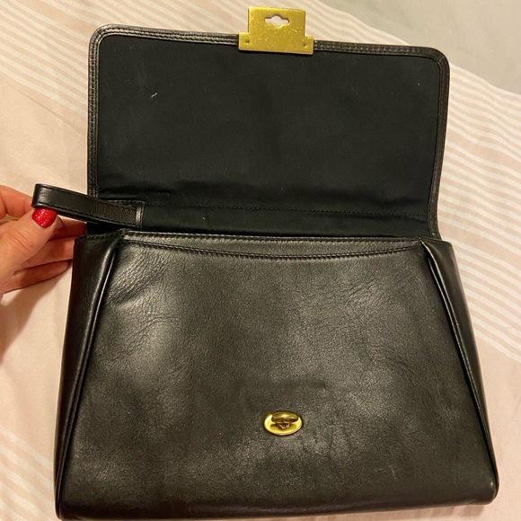 Leather leopard clutch with faux fur - Picture 4 of 10